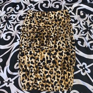 CHEETAH HIGH WAISTED FITTED SKIRT